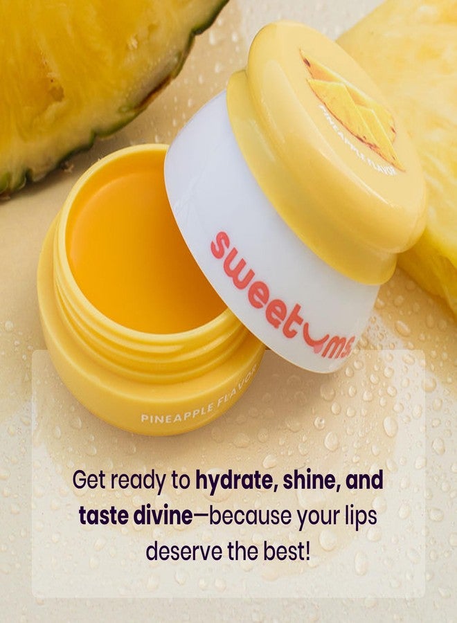 Sweetums Pineapple Lip Balm with Vitamin E Oil – Hydrating Lip Treatment & Overnight Repair Mask – Vegan Lip Care with Built-In Mirror and Applicator – Glossy Finish for Dry, Chapped Lips – 0.15 oz - Image 4